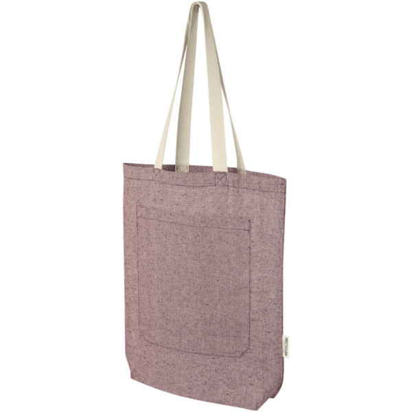 Nákupná taška s gramážou 150 g/m² z recyklovanej bavlny s predným vreckom s objemom 9 litrov Pheebs