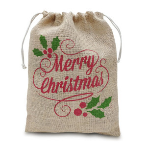 Jutová taška s vianočným motívom XMAS JUTE - Reklamnepredmety