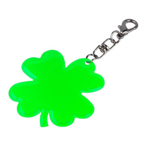 LUCKY CLOVER reflexný prívesok na kľúče, zelená - Reklamnepredmety