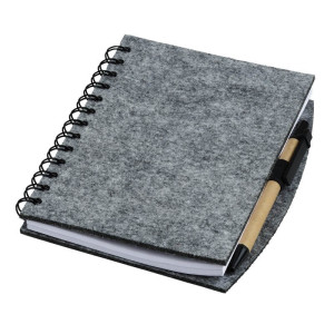 ECO SENSE plstený zápisník,  šedá - Reklamnepredmety