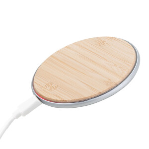 TOP BAMBOO bezdrôtová nabíjačka - Reklamnepredmety
