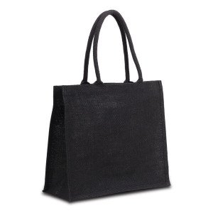 NATURAL SHOPPER nákupná taška z juty, čierna - Reklamnepredmety
