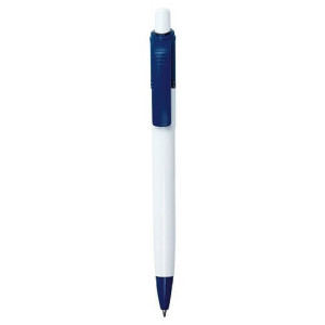 Plastové KP STILOLINEA s modrou náplňou, biele telo - Reklamnepredmety