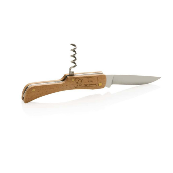 FSC® drevený nôž s otváračom