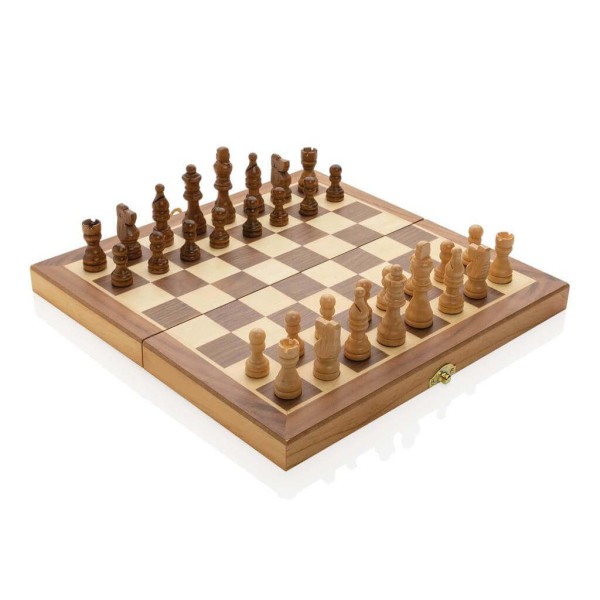 Prémiový FSC® drevený šach v skladacej šachovnici