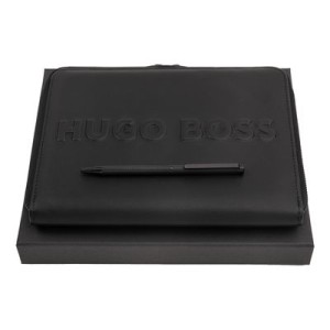 Set HUGO BOSS Black (guľôčkové pero Cloud & konferenčný obal A5 Label ) - Reklamnepredmety