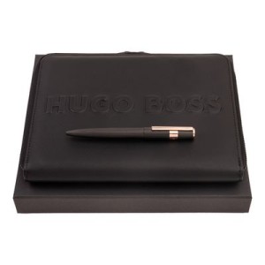 Set HUGO BOSS (guľôčkové pero Gear Pinstripe & konferenčný obal A5 Label) - Reklamnepredmety