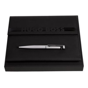 Set HUGO BOSS (guľôčkové pero Loop Diamond & obal A5 Cloud) - Reklamnepredmety