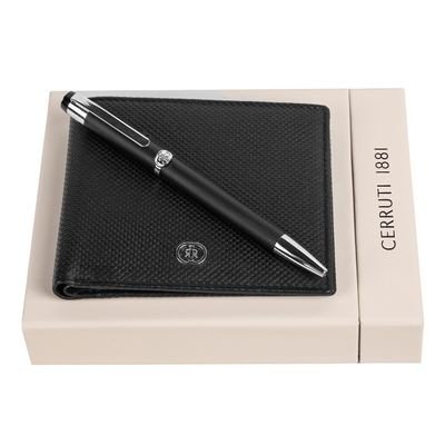 Set Regent Black (guľôčkové pero & peňaženka)