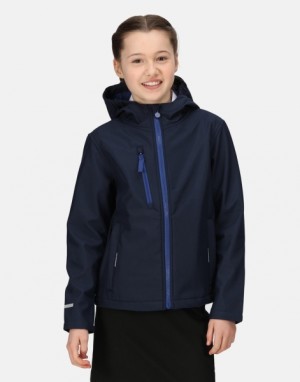 Detský 3-vrstvový softshell s kapucňou Ablaze - Reklamnepredmety