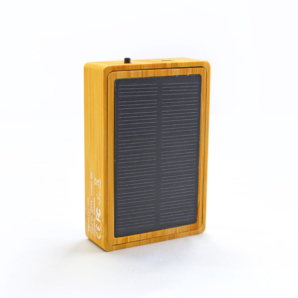 Bambusový bezdrôtový reproduktor so solárnym panelom