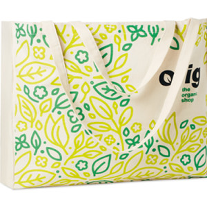 Bavlnená nákupná taška vhodná na celoplošnú potlač, voliteľná hrúbka materiálu - Reklamnepredmety