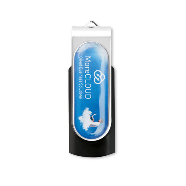 USB flash disk s plnofarebným logom s doming efektom v cene