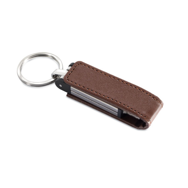 Kovový USB flash disk s koženým puzdrom