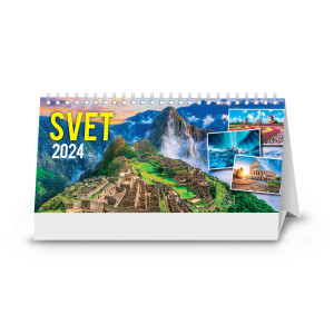 Stolový kalendár Svet 2024 - Reklamnepredmety