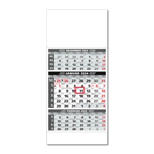 Plánovací kalendár ŠTANDARD 3M sivý 2024 - Reklamnepredmety