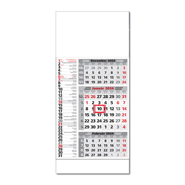 Plánovací kalendár ŠTANDARD 3M kombi 2024