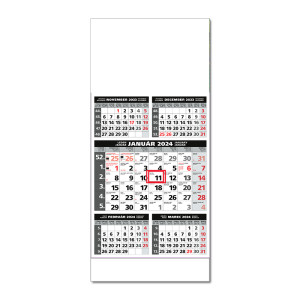 Plánovací kalendár ŠTANDARD 5M sivý 2024 - Reklamnepredmety