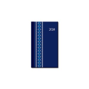 Mini diár A6  PRINT Folk modrý 2024 - Reklamnepredmety