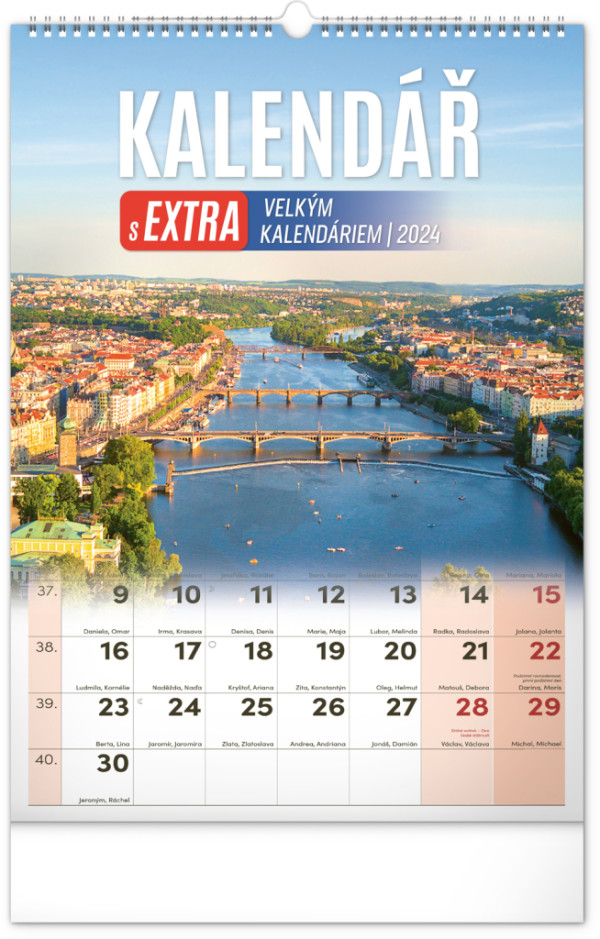 Nástenný kalendár s extra veľkým kalendáriom 2024