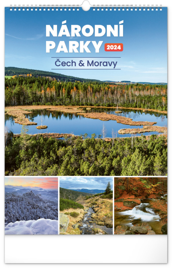Nástenný kalendár Národné parky Čech a Moravy CZ 2024