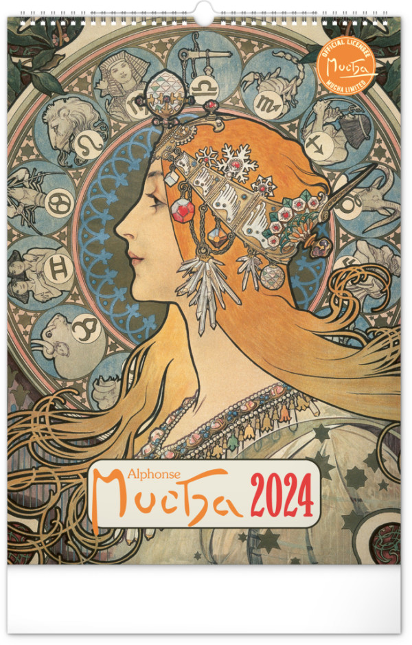 Nástenný kalendár Alfons Mucha 2024