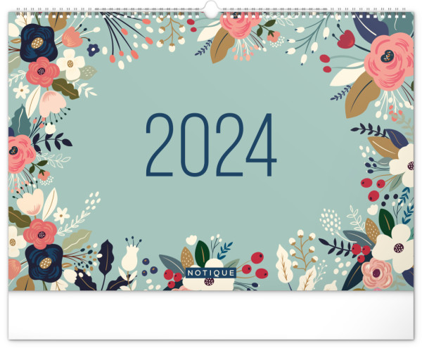 Nástenný plánovací kalendár Kvety 2024