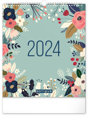 Nástenný plánovací kalendár Kvety 2024 - Reklamnepredmety