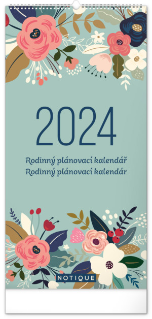 Nástenný plánovací kalendár Kvety 2024 CZ - Reklamnepredmety