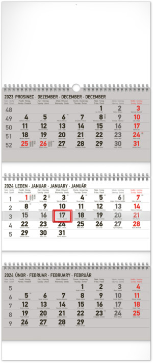 Nástenný kalendár 3-mesačný štandard skladací CZ 2024 - Reklamnepredmety