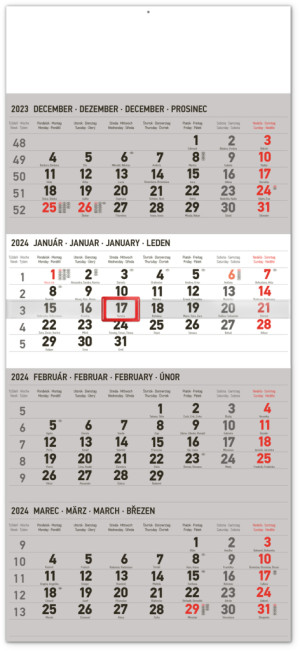 Nástenný kalendár 4-mesačný štandard 2024 SK - Reklamnepredmety