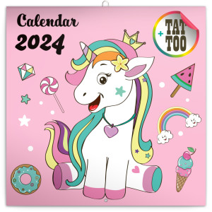 Poznámkový kalendár Šťastné jednorožce 2024 - Reklamnepredmety
