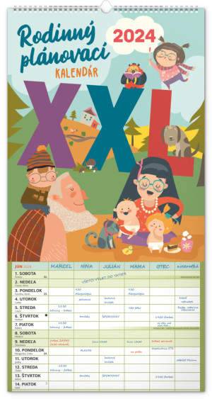 Nástenný kalendár Rodinný plánovací XXL 2024 SK - Reklamnepredmety