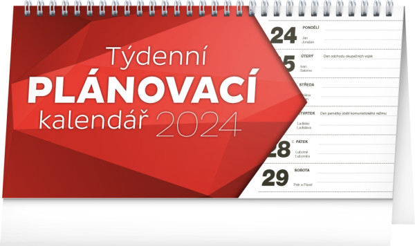 Stolový kalendár Plánovací riadkový CZ 2024