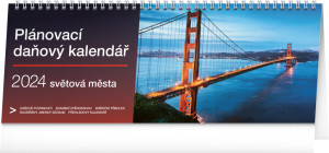 Stolový kalendár Plánovací daňový – Svetové mestá 2024 - Reklamnepredmety