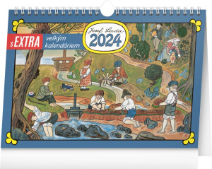 Stolový kalendár s extra veľkým kalendáriom Josef Lada 2024 - Reklamnepredmety