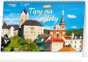 CZ Stolový kalendár Tipy na výlety 2024 Česká republika - Reklamnepredmety