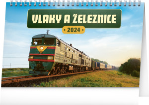 Stolový kalendár Vlaky a železnice 2024 - Reklamnepredmety