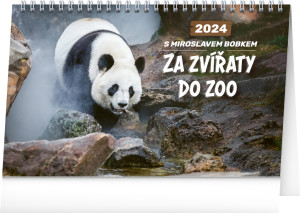Stolový kalendár Za zvieratami do zoo – Miroslav Bobek 2024 - Reklamnepredmety