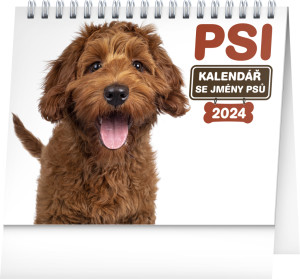 Stolový kalendár Psy – s menami psov 2024 - Reklamnepredmety