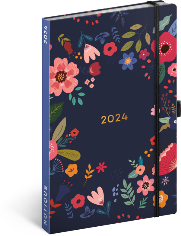 Týždenný diár Kvety v modrom 2024
