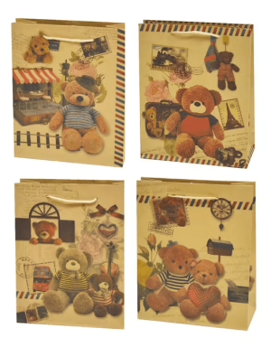 Papierová taška s potlačou medvedíkov - Reklamnepredmety