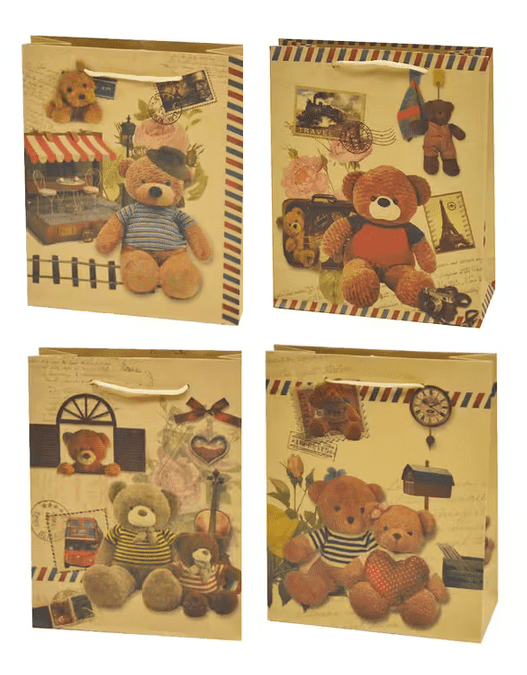 Papierová taška s potlačou medvedíkov