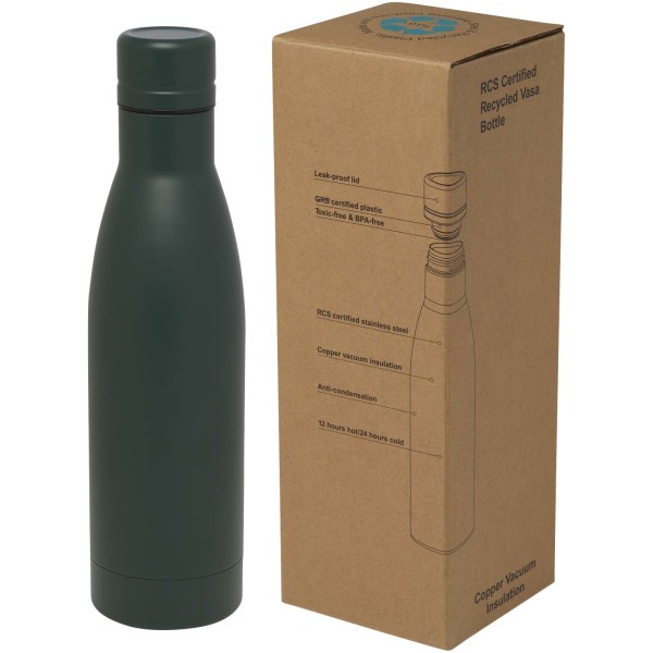 Vasa 500ml medená vákuovo izolovaná fľaša z recyklovanej nerezovej ocele s certifikáciou RCS