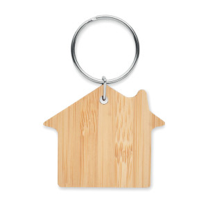 Bambusová kľúčenka v tvare domčeka HOUSEBOO - Reklamnepredmety