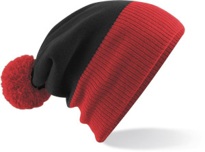 2-farebná pletená čiapka s brmbolcom - Reklamnepredmety