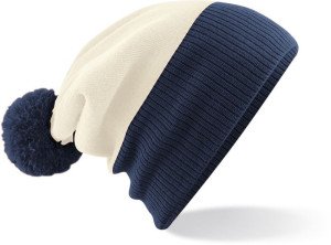 2-farebná pletená čiapka s brmbolcom - Reklamnepredmety