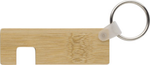 Prívesok na kľúče s bambusovým stojanom na mobil - Reklamnepredmety