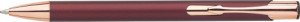Hliníkové guľôčkové pero s modrou náplňou a detailmi vo farbe ružového zlata - Reklamnepredmety