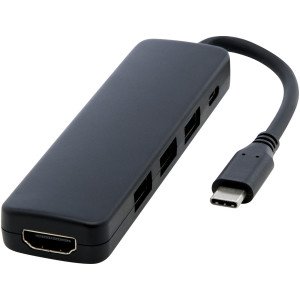 Multimediálny adaptér Loop USB 2.0-3.0 s portom HDMI, z recyklovaného plastu RCS - Reklamnepredmety